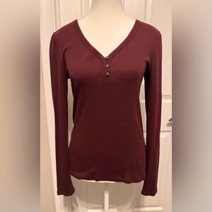 GAP, My Favorite T, long sleeve, cranberry, size Medium